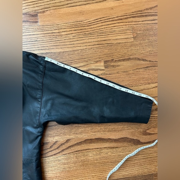 Vintage Calliope Black Leather Single Button Jacket with Pockets, Size S - Picture 2 of 7